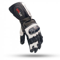Guantes Asfalto Blanco/Negro Adulto | Protección y agarre para moto