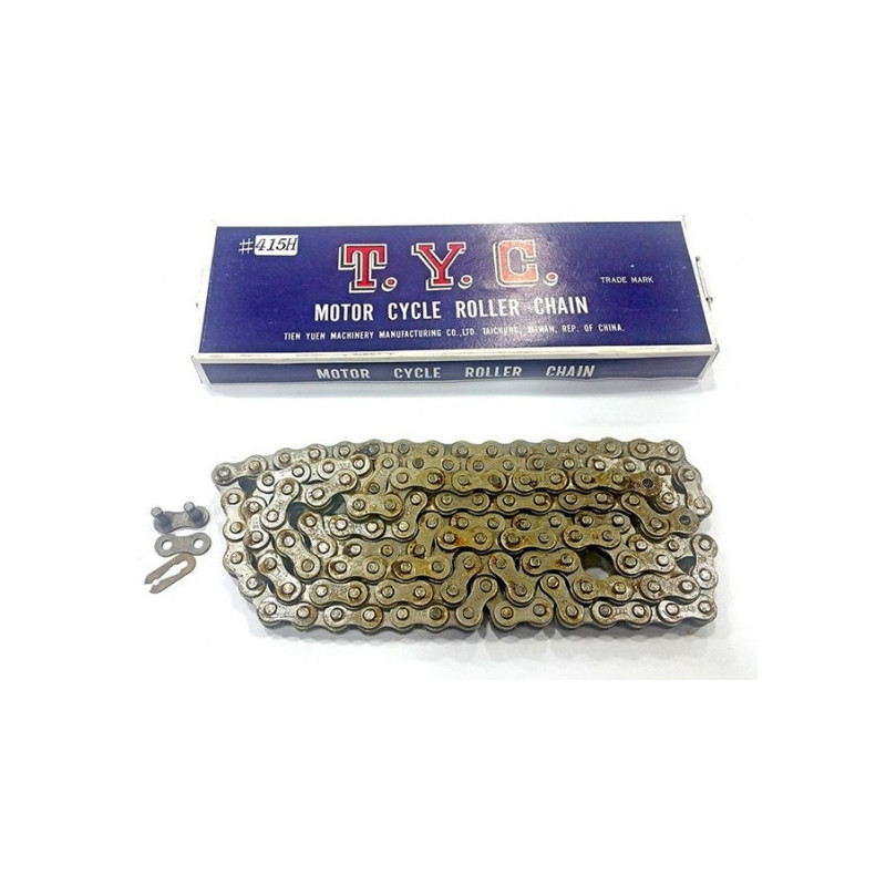 Cadena TYC reforzada 415x130 | Alta resistencia para pitbike y moto Cadena TYC reforzada 415x130 | Alta resistencia para pitbike y moto