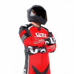 Mono XFour Adulto Rojo Flúor, Blanco y Negro – Protección y estilo en circuito